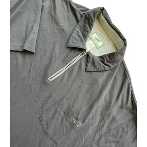 Horny Toad 1/4 Zip Polo Shirt Short Sleeve‎ Pocket Casual Gray Size Large L